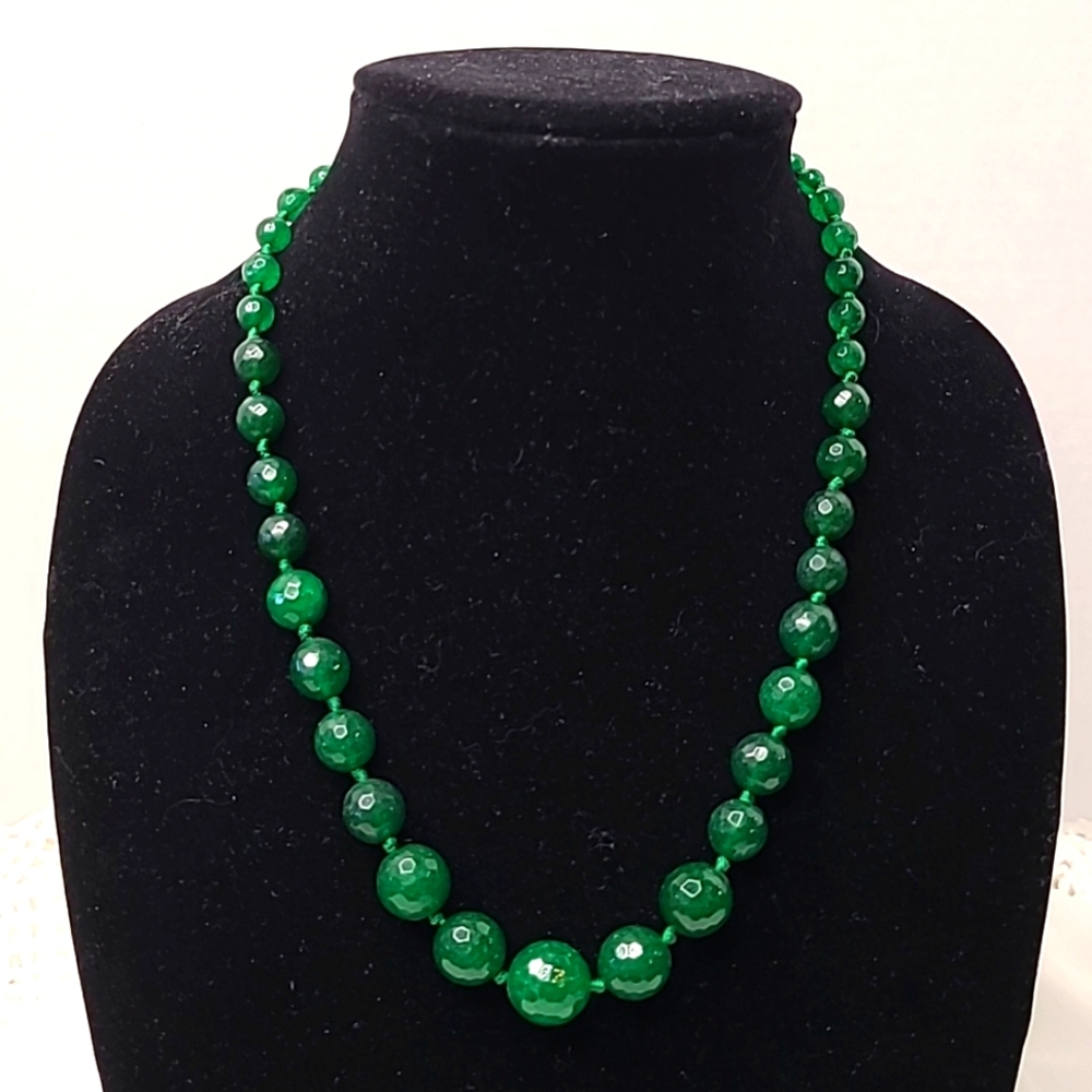 Jade Faceted Bead Necklace